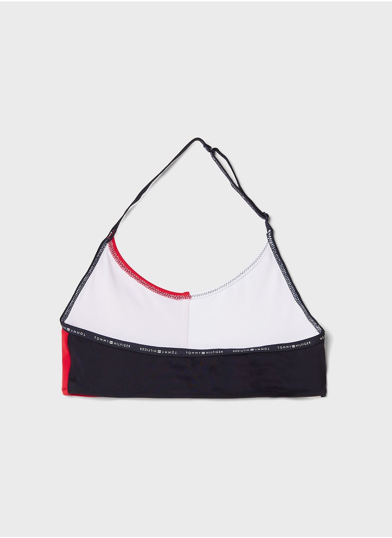 TOMMY HILFIGER - Kids Color Block Bralette Set - Image 1
