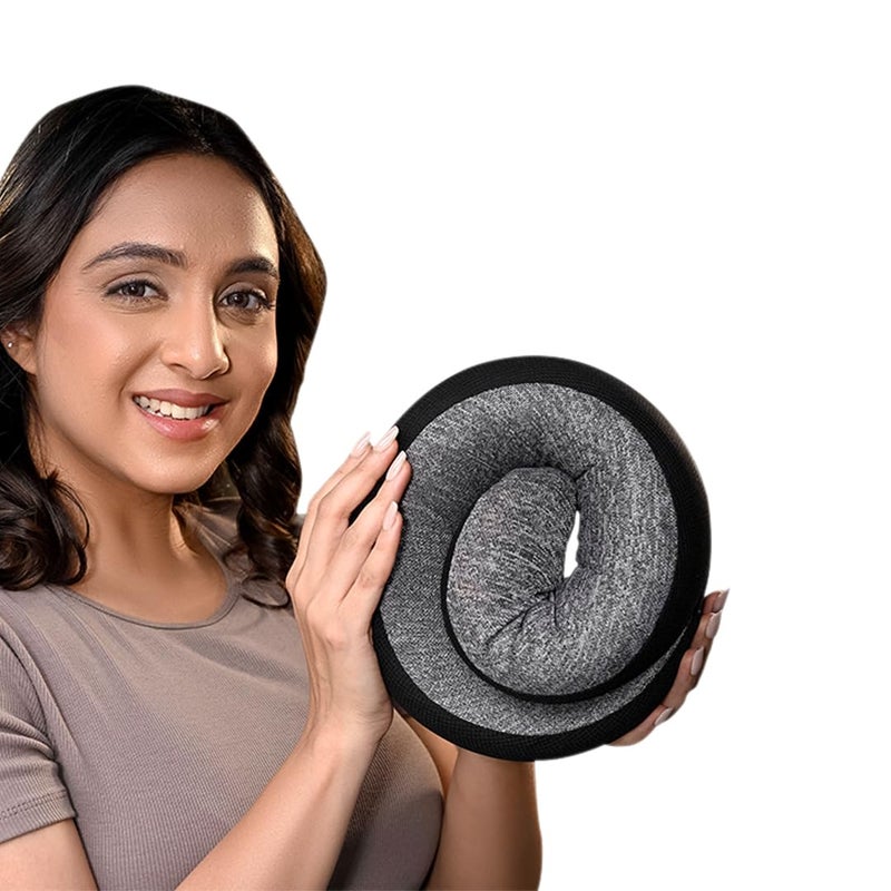 WELLGIVER WELLGIVER Neck Pillow for Travel in FlightCarTrain for Sleeping Neck Support Lightweight Travel Pillow for Men and Women Premium Velvet Outer Cover Wrap Pillow