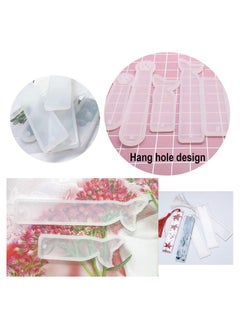 Y&D Bookmark 10 Pieces Silicone Resin Mold DIY Mould Epoxy Casting in Cute Styles with 20 Random Color Tassels Craft, Finger Cots and 1 Pcs Tweezers for Craft  - Image 4