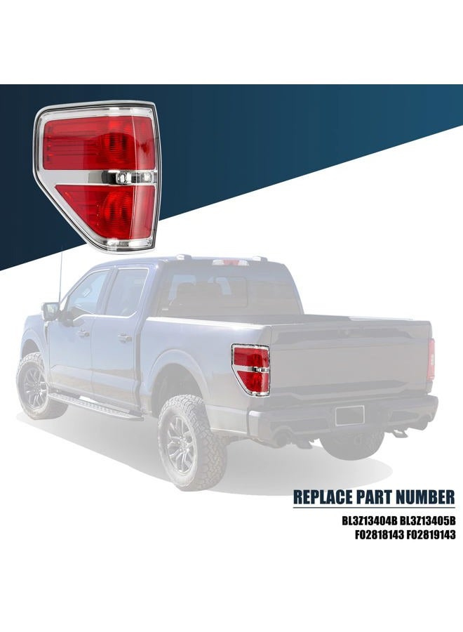RANSOTO F150 Tail Light Compatible With Ford F150 F-150 2009 2010 2011 2012 2013 2014 Left Driver Side Brake Light - Chrome Trim - Image 5