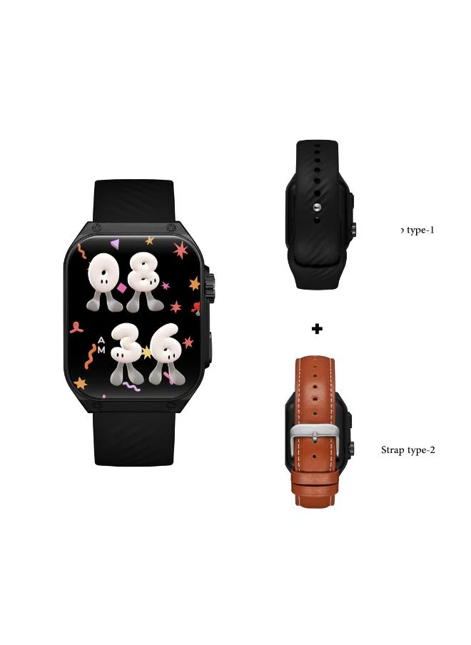 KENNETH SCOTT Kenneth Scott KCRV10-XSBBE Unisex Smart Display Watch & Leather & Silicone Strap Black & Brown