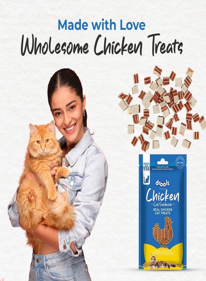 Drools Cod Fish Sandwich Cat Treats Stick, 35 g | Made with Real Chicken & Cod Fish | High Protein Training Treat | for Kitten & Adult Cats - Image 3