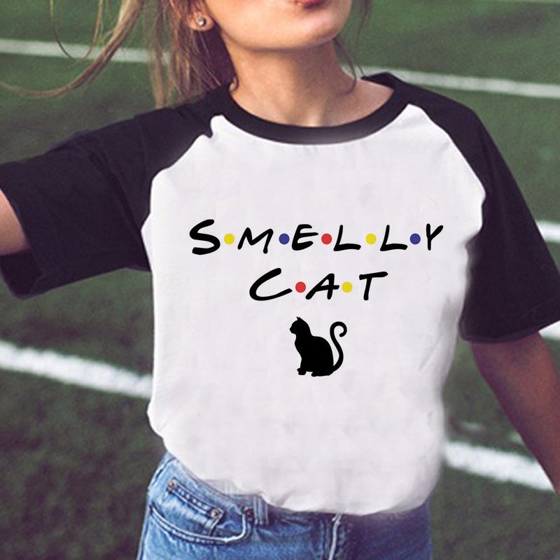 Wish Popular Short-Sleeved T-Shirt Friends Letter T-Shirt Men And Women Plus Size Printing - Image 2