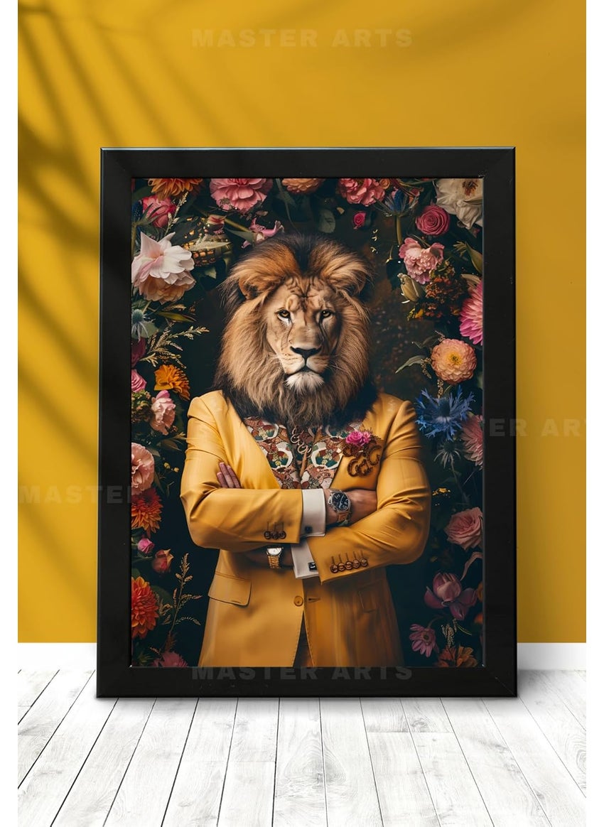 Master Flame Master Flame Lion Motivation Animal Themed Aesthetic Wall Art Poster for Living Room Home Wall Decor A4 FRAMED LION8  - Image 4