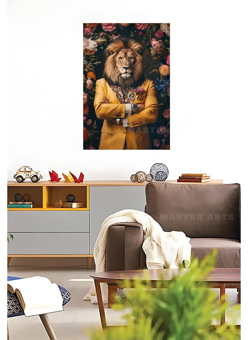 Master Flame Master Flame Lion Motivation Animal Themed Aesthetic Wall Art Poster for Living Room Home Wall Decor A4 FRAMED LION8  - Image 3