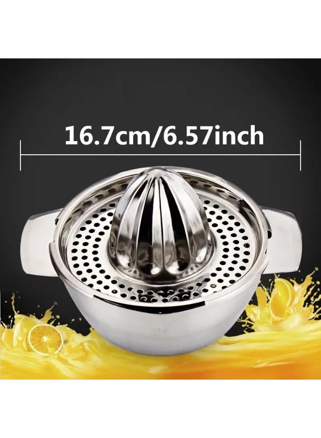 Stainless Steel Manual Citrus Juicer – 1300ml Large Capacity Juicer for Lemon, Orange & More – Durable, Easy to Use, Non-Slip Base - Image 2