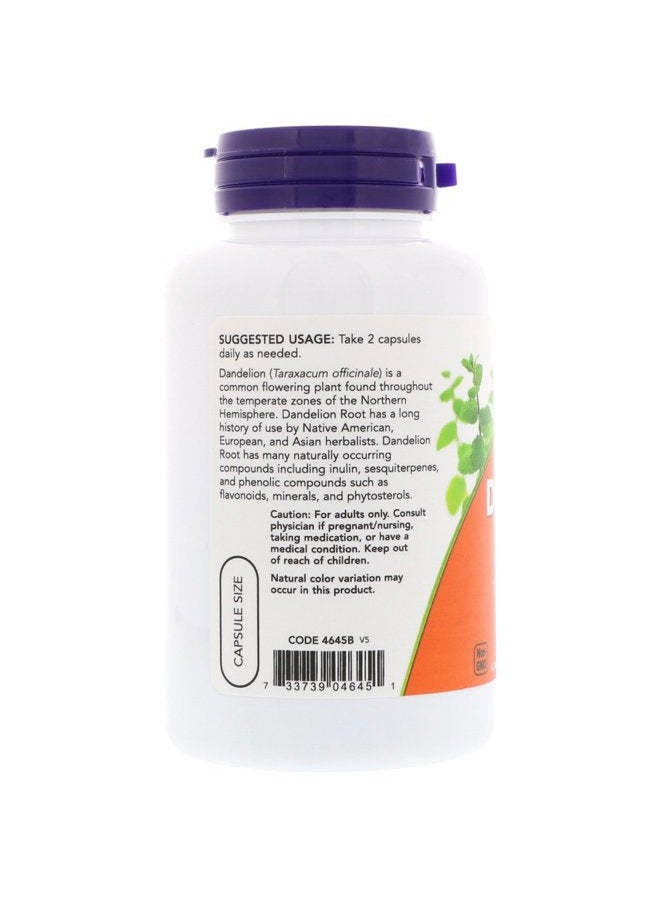Now Foods Dandelion Root 500 mg 100 Veg Capsules - Image 3