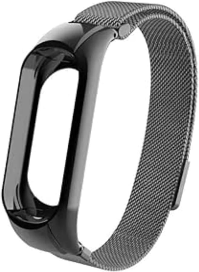 G-Power Stainless Steel Replacement Wrist Band Strap With Elegant Simple Design And High Elasticity Specially For Xiaomi Mi Watch Band 3 - Black