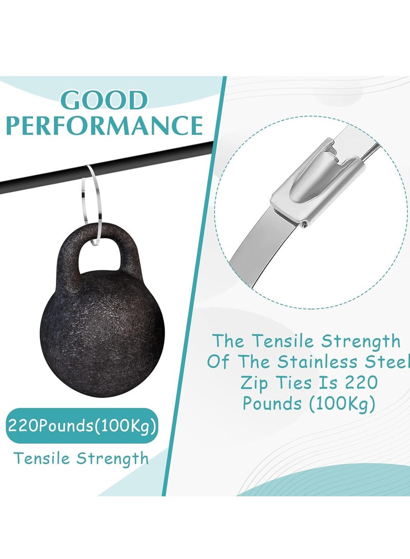 SUNRISE Metal Zip Ties,100 Pcs 15cm Multi-Purpose Stainless Steel Cable Ties, Suitable For Vehicles, Farms, Fences, Pipe Bundling And Other Scenes - Image 4