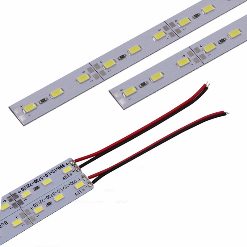 12V Under Cabinet Strip Lights Car LED Interior Strip Light Rigid Hard Bars Tube Transparent Cover, 20cm, 5PC - Image 2