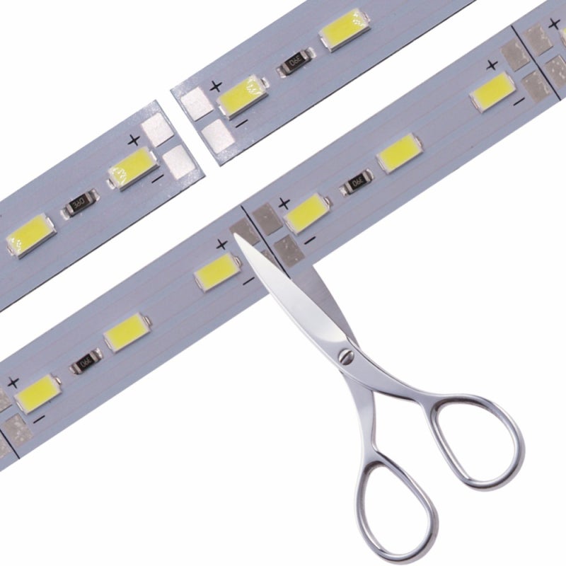 12V Under Cabinet Strip Lights Car LED Interior Strip Light Rigid Hard Bars Tube Transparent Cover, 20cm, 5PC - Image 4