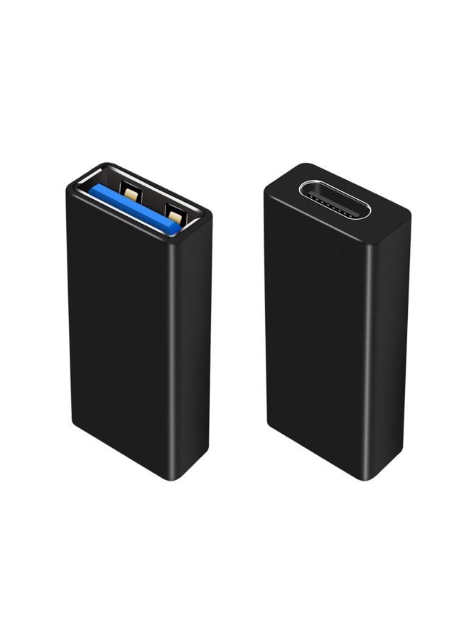 Duttek USB C Female to USB A Female Adapter 5Gbps Data Power, Type-C to Type-A Converter OTG Adapter Compatible with MacBook Pro, Laptop 2 Pack (Black) - Image 1