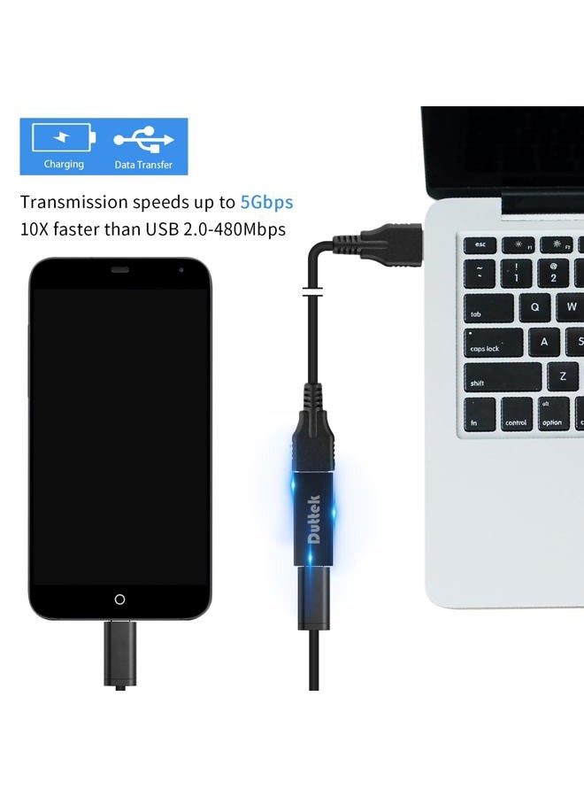 Duttek USB C Female to USB A Female Adapter 5Gbps Data Power, Type-C to Type-A Converter OTG Adapter Compatible with MacBook Pro, Laptop 2 Pack (Black) - Image 4