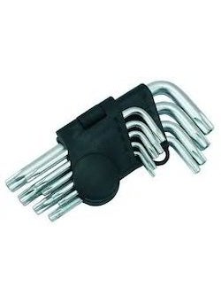 Xtremepower XTREMEPOWER 9 Pcs Silver Tone Metal TorxStar Allen Key Set with Hole from T10T50  - Image 3