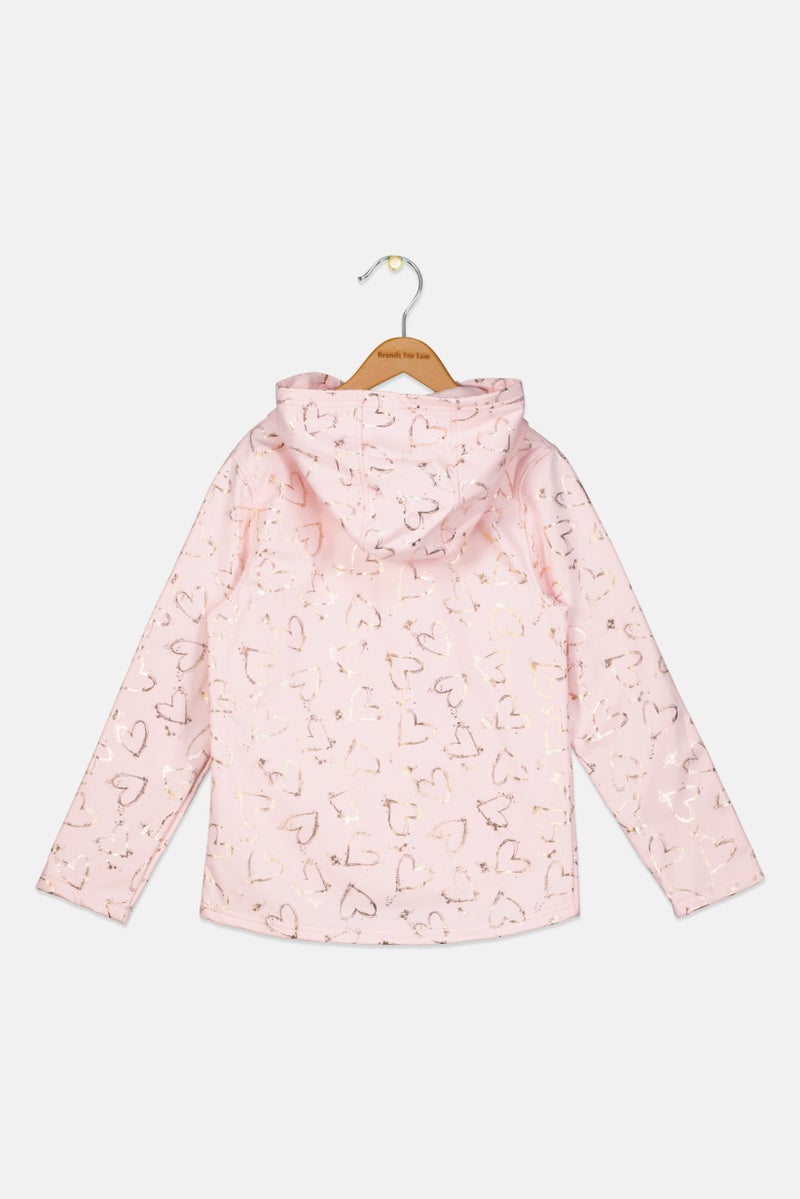 Body Glove Kids Girl Printed Hooded Jacket, Pink - Image 2