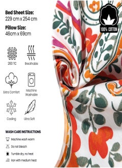 Raymond Raymond Home Queen Flat Sheet Bedsheet 200 Thread Count Luxurious Mercerized 100% Cotton Bedding Printed Pre Shrunk Percale Finish Skin Safe Bed Linen and 2 Pillow Case  (229 * 254 CM)  - Image 5