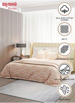Raymond Raymond Home Queen Flat Sheet Bedsheet 200 Thread Count Luxurious Mercerized 100% Cotton Bedding Printed Pre Shrunk Percale Finish Skin Safe Bed Linen and 2 Pillow Case  (229 * 254 CM)  - Image 2