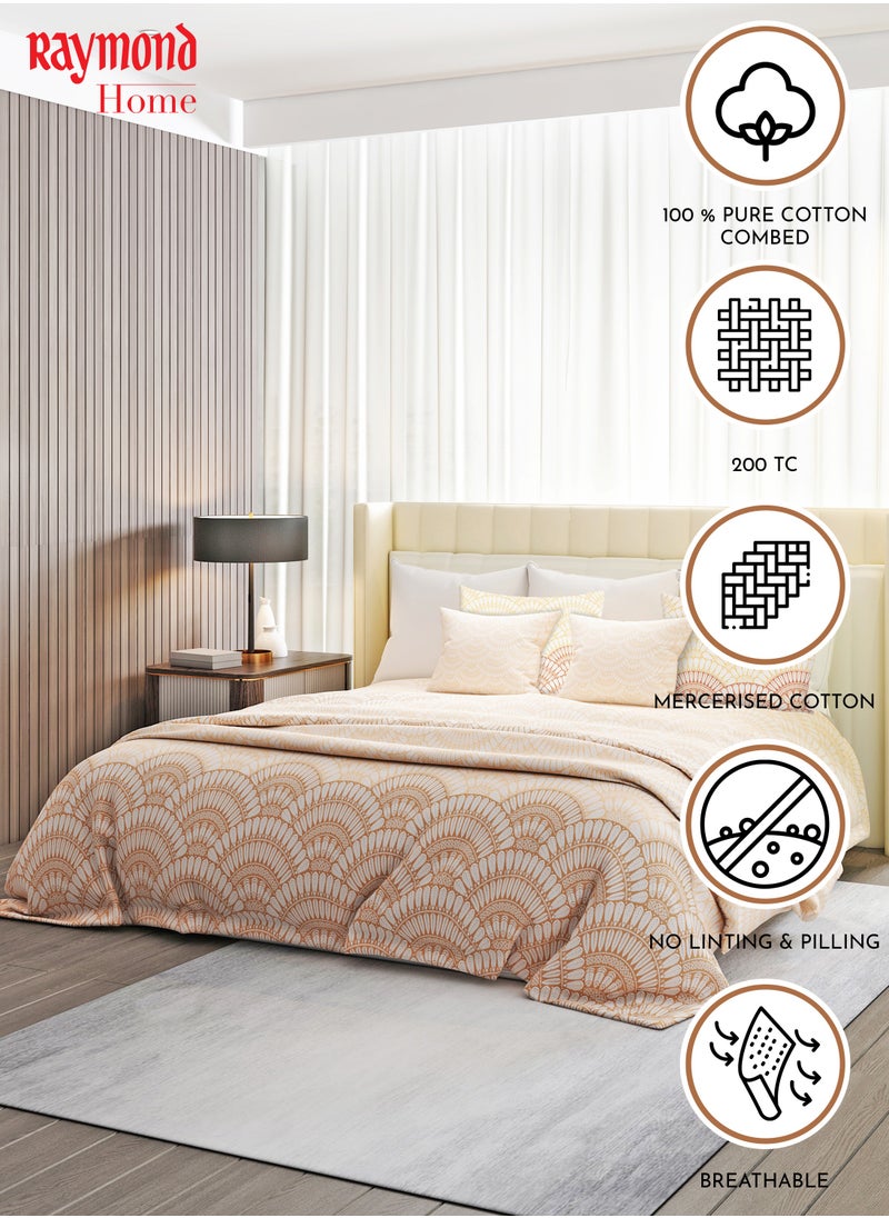 Raymond Raymond Home Queen Flat Sheet Bedsheet 200 Thread Count Luxurious Mercerized 100% Cotton Bedding Printed Pre Shrunk Percale Finish Skin Safe Bed Linen and 2 Pillow Case  (229 * 254 CM)  - Image 2