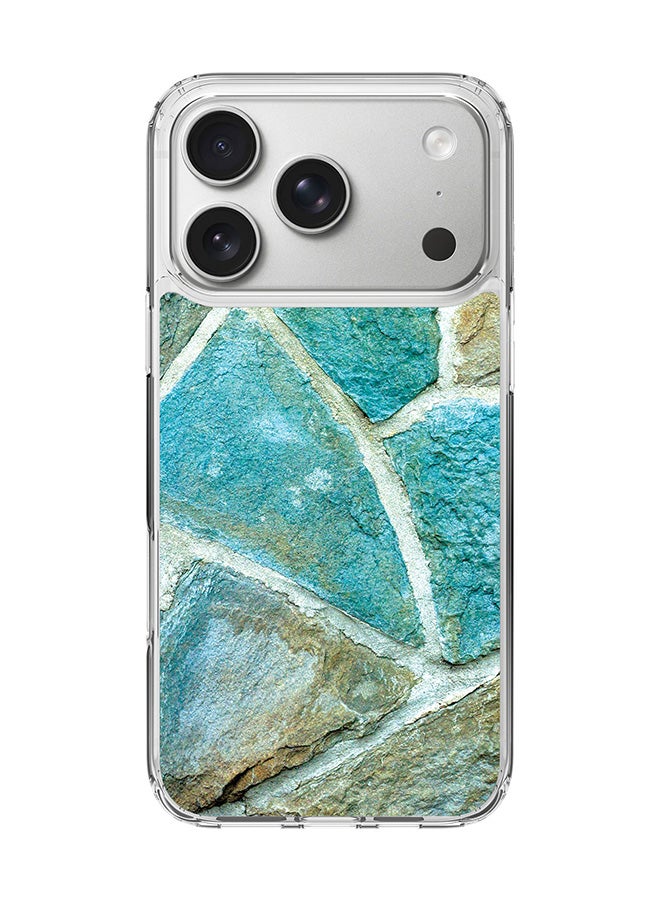 Stylizedd Classic Clear MagSafe Case for iPhone 17 Pro , Hybrid Soft Case Flexible Edges Anti Drop TPU PC Gel Thin Transparent Cover [ Designed for iPhone 17 Pro ] - Aqya Stones Full Print