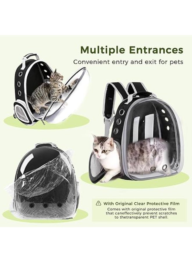 Cat Carrier Bubble Bag, Transparent Breathable Capsule Backpack, Pet Convenient Carrier Bag for Small and Medium Cats Dogs. Hiking, outdoor use (Red) - Image 2