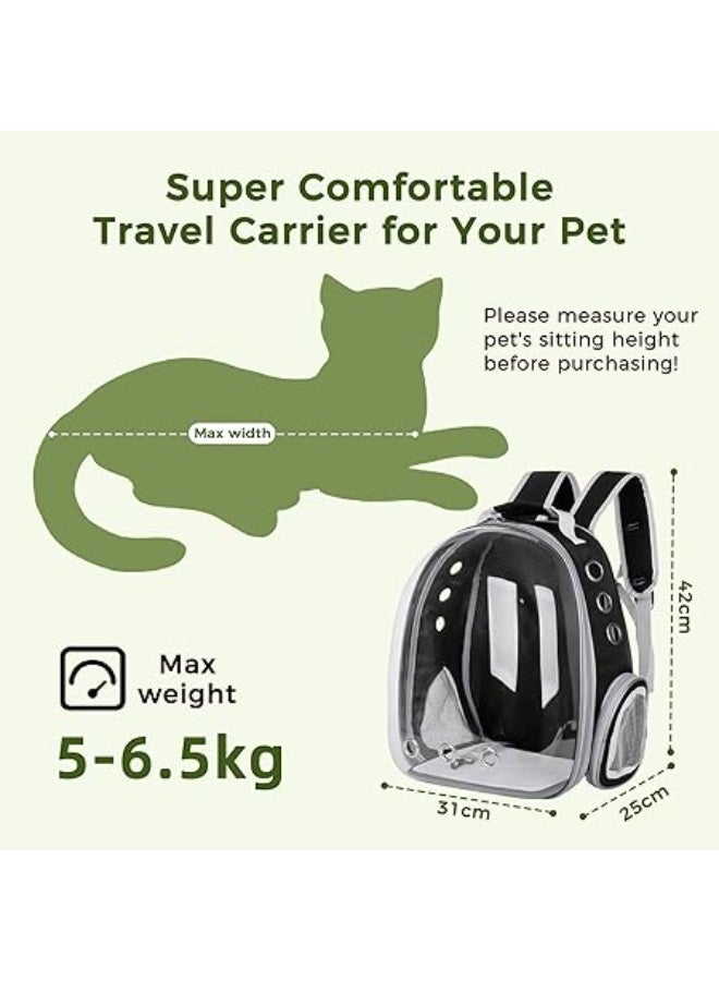 Cat Carrier Bubble Bag, Transparent Breathable Capsule Backpack, Pet Convenient Carrier Bag for Small and Medium Cats Dogs. Hiking, outdoor use (Red) - Image 3