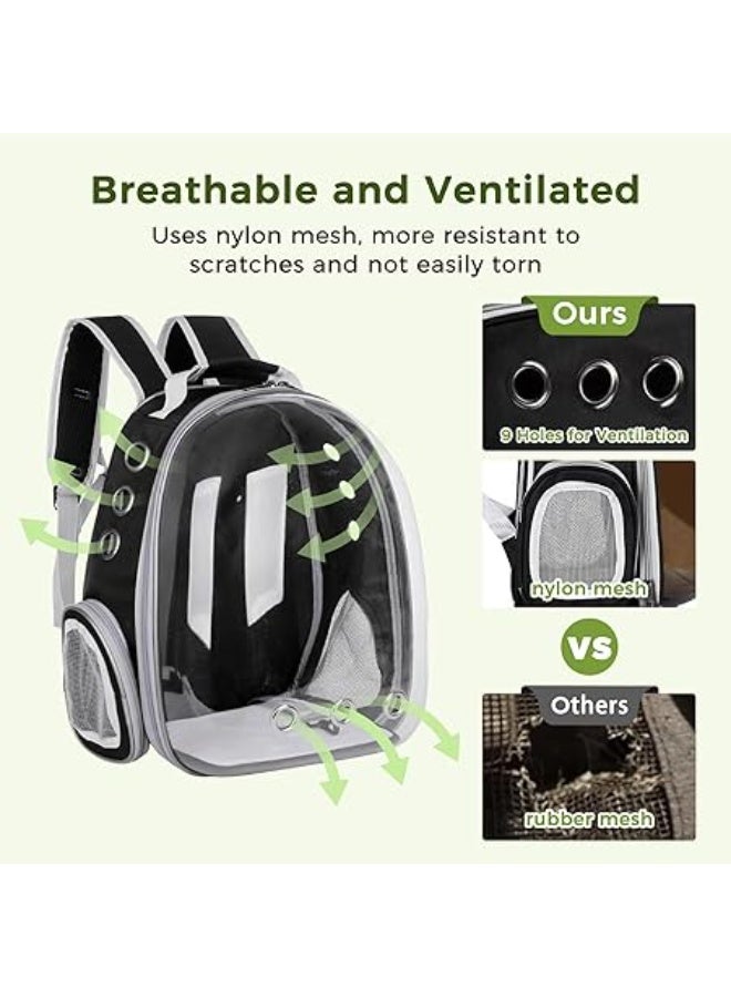 Cat Carrier Bubble Bag, Transparent Breathable Capsule Backpack, Pet Convenient Carrier Bag for Small and Medium Cats Dogs. Hiking, outdoor use (Red) - Image 4