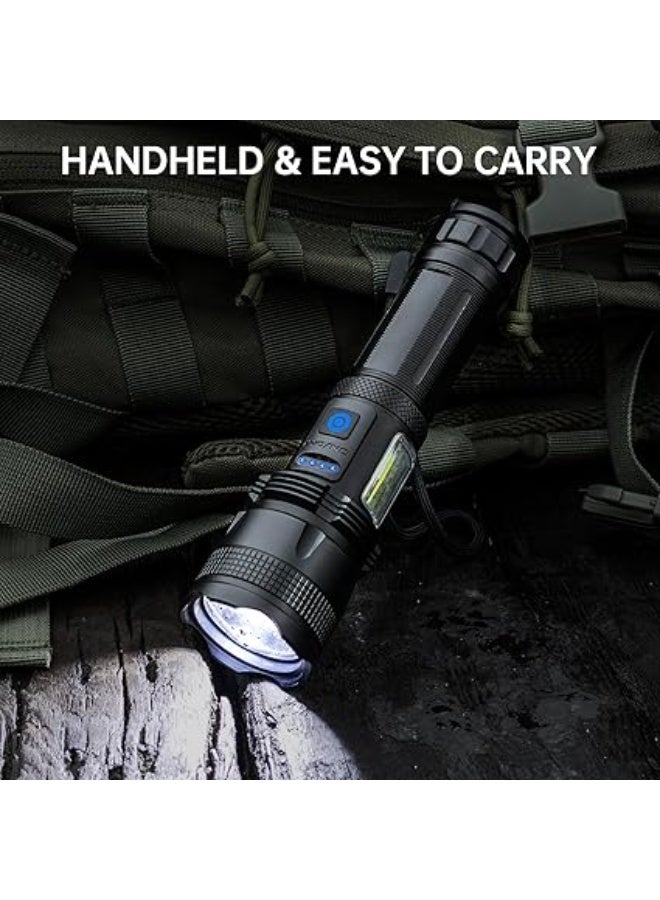 Lylting LED Rechargeable Torch, 100,000 Lumens, Extremely Bright Tactical Torch with 7 Light Modes, Zoomable, IPX7 Waterproof Hand Lamp for Camping, Hiking, OutdoorÂ [Energy Class A+++] - Image 3