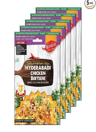 Nimkish Hyderabadi Chicken Biryani Masala Pack of 5 (40g each), Ready to Cook Spice Mix, Authentic Taste - pzsku/Z1AE7A522A19CA973B638Z/45/_/1711645942/62dc0866-4a25-487f-bba7-bb24871a2e3d