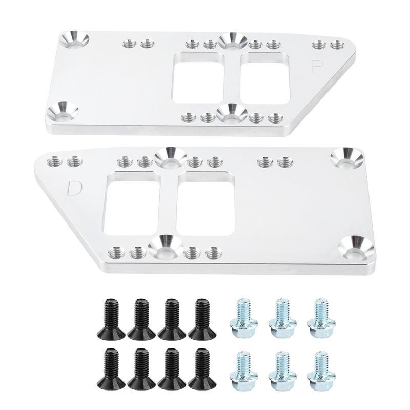 LS Swap Adapter Plates: CNC Machined 6061 Billet Aluminum, 4 Adjustable Positions - Engine Conversion Kit for 1997-2013 LSX Style Engine Swap into Classic Chevy Vehicles, SBC/BBC Engine Replacement - Image 1