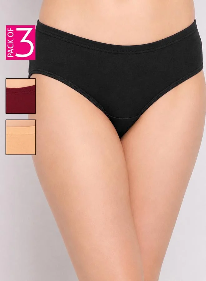 Clovia Pack of 3 - Mid Waist Hipster Panties