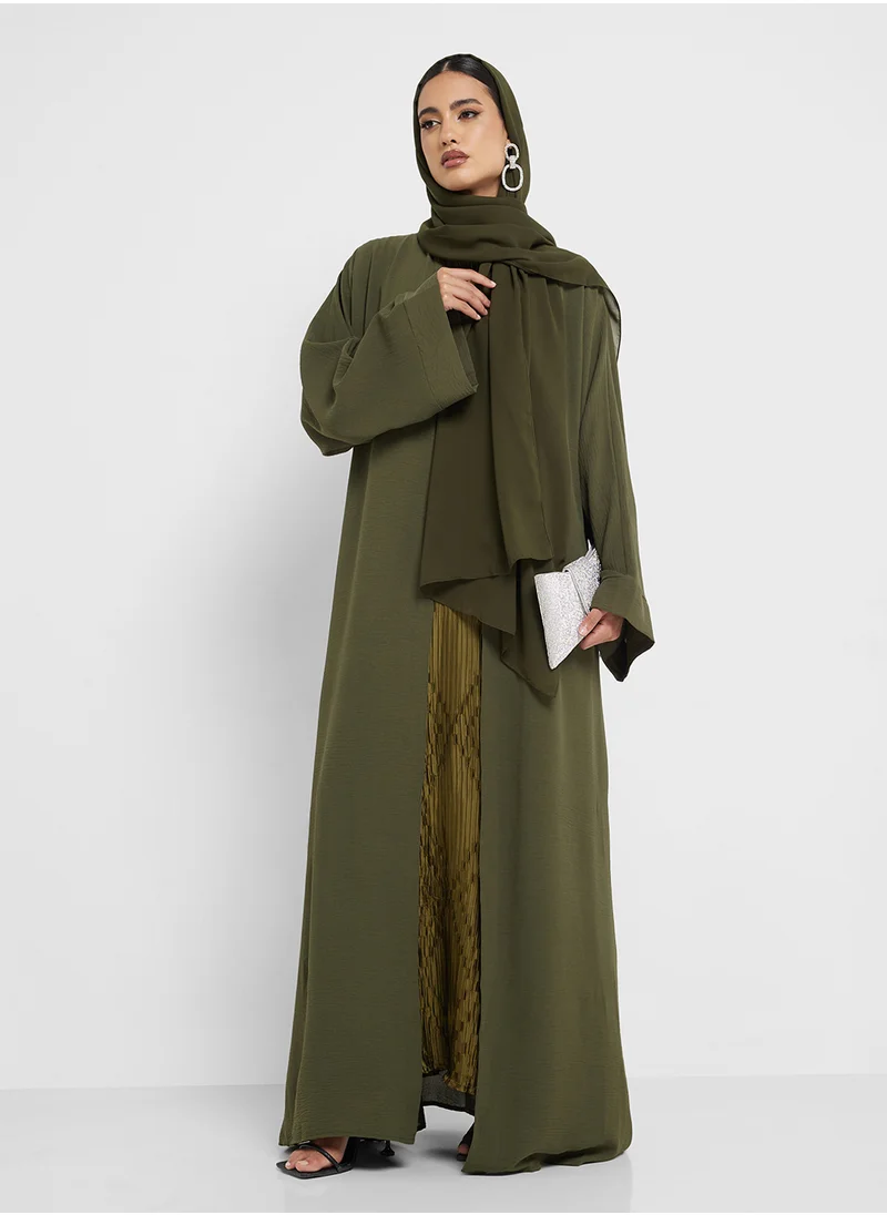 hayas closet V-Neck Straight Sleeve Abaya