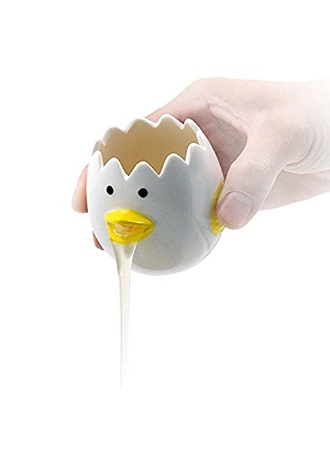 AMZWISH EJOTSTSD LuoCoCo Cute Egg Separator, Ceramics Vomiting Chicken Egg Yolk White Separator, Practical Household Small Egg Filter Splitter, Kitchen Gadget Baking Assistant Tool, Dishwasher Safe  - Image 1