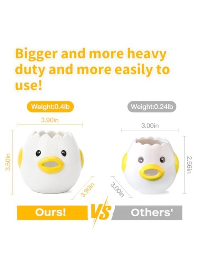 AMZWISH EJOTSTSD LuoCoCo Cute Egg Separator, Ceramics Vomiting Chicken Egg Yolk White Separator, Practical Household Small Egg Filter Splitter, Kitchen Gadget Baking Assistant Tool, Dishwasher Safe  - Image 2
