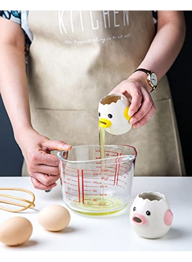 AMZWISH EJOTSTSD LuoCoCo Cute Egg Separator, Ceramics Vomiting Chicken Egg Yolk White Separator, Practical Household Small Egg Filter Splitter, Kitchen Gadget Baking Assistant Tool, Dishwasher Safe  - Image 5