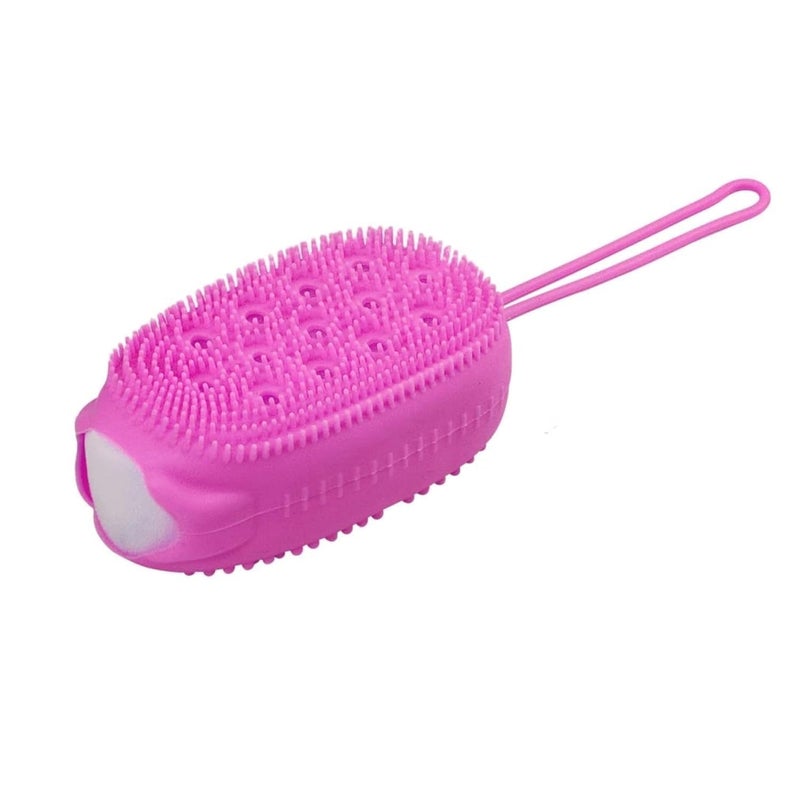 Plenteous Silicone Shower Body Brush with with Added soap - Soft Exfoliating & Massage Bath Scrubber for Deep Cleaning, Scalp & Back Massage | Gentle Loofah for Kids & Adults PACK OF 1 - Image 1