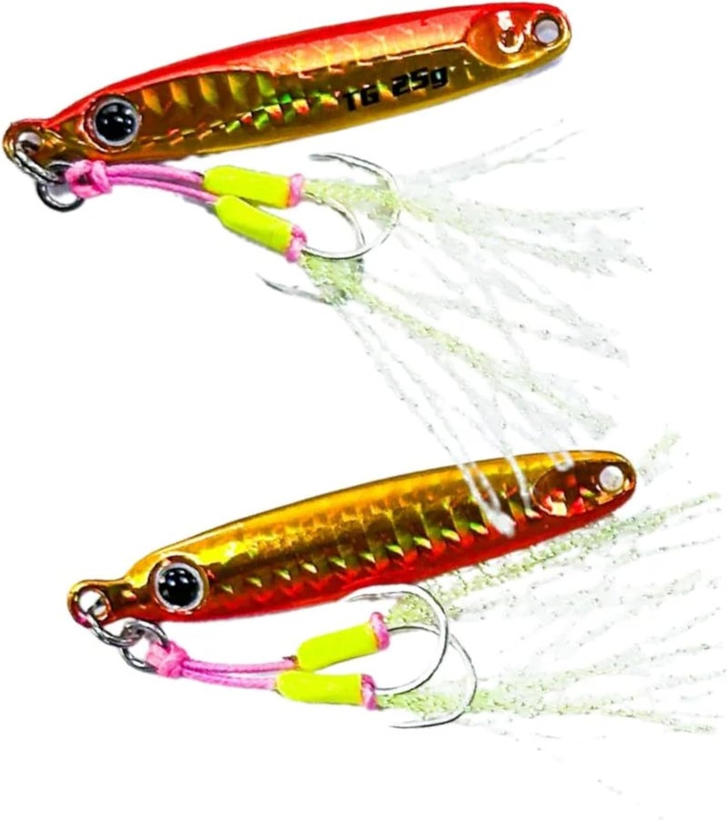JIGGAT Tungsting I Jigs - Premium Tungsten Fishing Lure (25g, Red Gold)