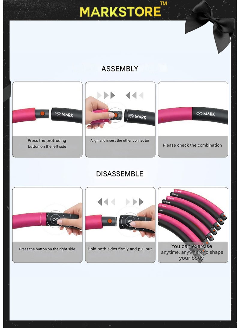 مارك ستور حلقات هولا هوب من الإسفنج الفاخر قابلة للفصل والتعديل والوزن للأطفال، حلقات ملونة مناسبة للفتيات والأولاد واللياقة البدنية وتدريب الحيوانات الأليفة - Image 4