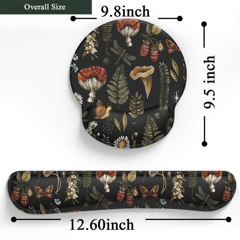 Mechanical Cattle Pink Flower Desktop Mat Aesthetic Wrist Support Keyboard Mouse Wrist Rest Set, Computer Office Comfortable Wrist Rest for Mouse Easy Typing & Pain Relief, Ergonomic Computer Mouse Pad with Pu Base. - Image 4