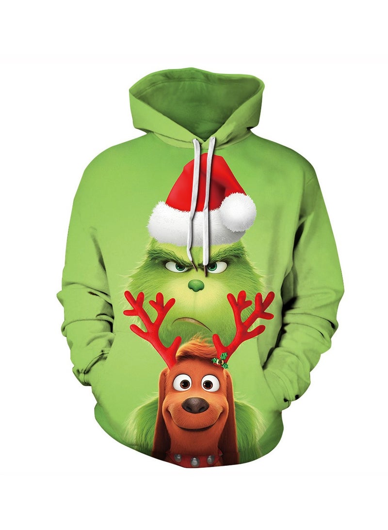 Loquat Green Fur Monster Grinch 3D Digital Printed Hoodie