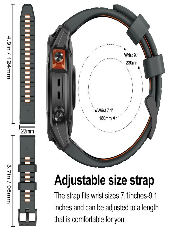 MYSNBKN Compatible with Fenix 7 Band,22mm Easy-fit Silicone Watch Strap Wristbands Replacement for Garmin Fenix 5/Fenix 5 Plus/Fenix 6/Fenix 6 Pro/Fenix 7 Pro/Forerunner 935/Forerunner945/Approach S60 - Image 5
