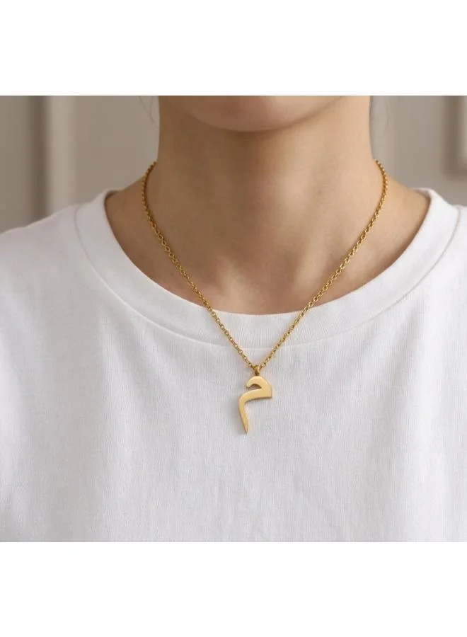 روفو Arabic Letter 'Meem' Necklace 18k Gold Plated