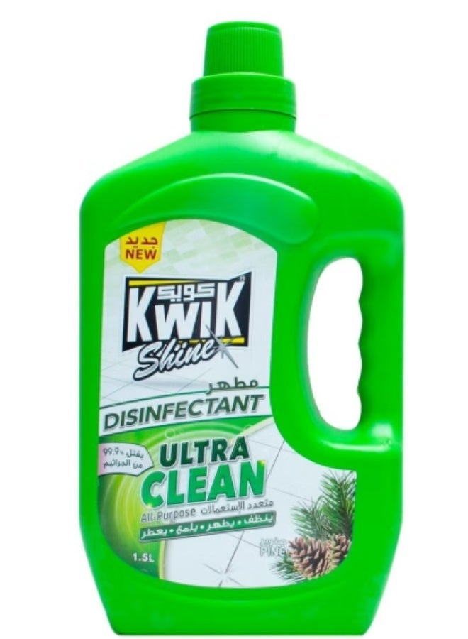 Kwik Shine Pine Ultra Clean All Purpose Disinfectant 1.5 Litres - Image 1