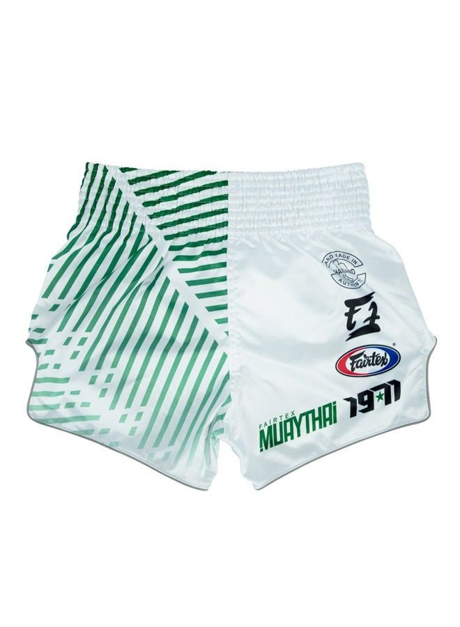 FAIRTEX Slim Cut Muay Thai Boxing Shorts (Racer White, Large) - Image 2