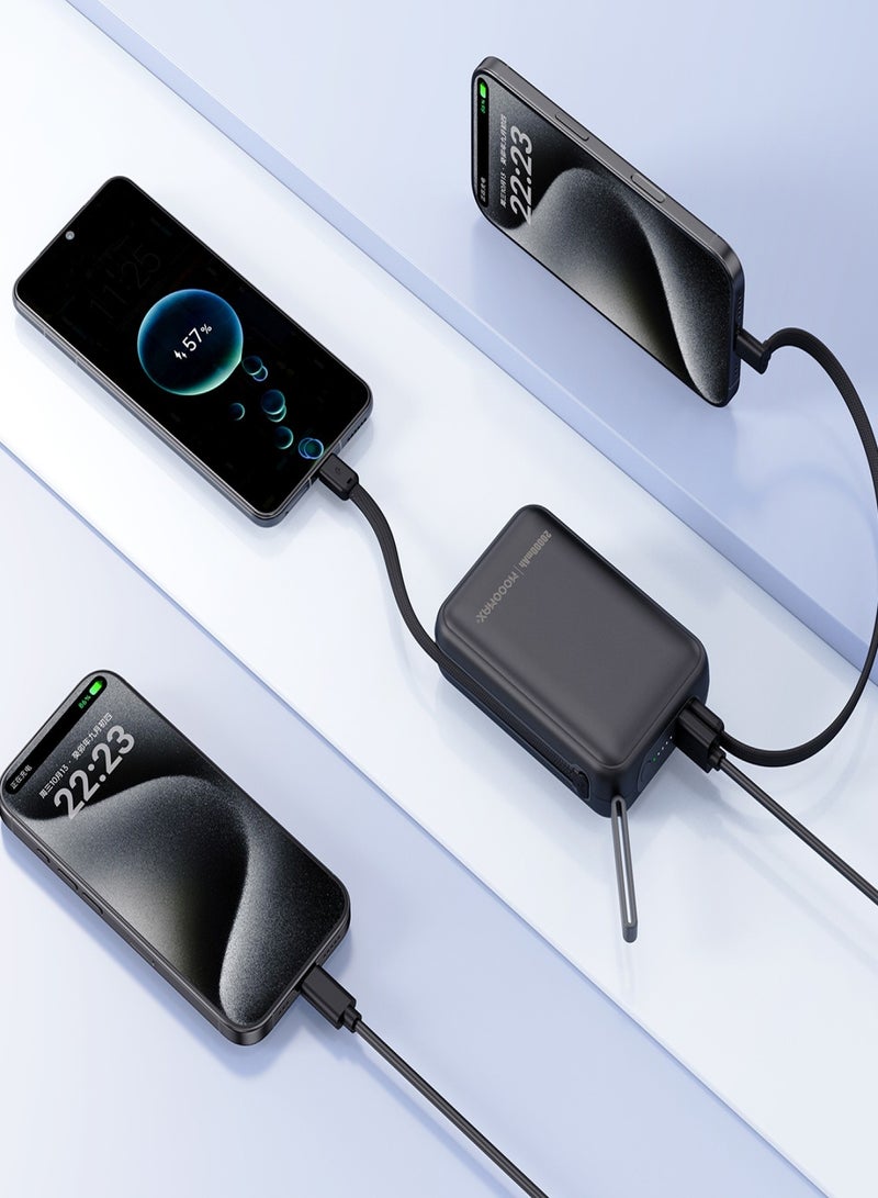 MOOGMAX power bank 20000 mAh with 65W fast charging. power bank fast charging with built in charging cable & two ports (Type C & USB). Ultra compact powerbank with an indicator. Hanging charging case. portable charger with overvoltage & overcurrent protection. Perfect for carrying on airplanes and while traveling. - Image 3