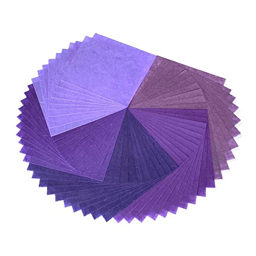 RATREE 888 50 Sheets 6 x 6 Inches Natural Fiber Mulberry paper Sheets Square Origami Paper Arts Folding Craft, Decoration Paper, Square Folding Paper for DIY Crafts (Lavender Tone, 6x6 Inch) - Image 4