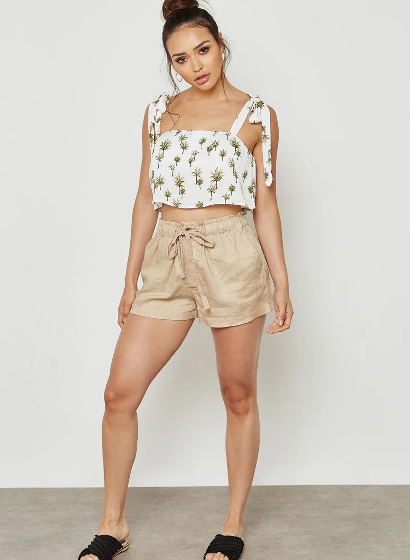 FOREVER 21 Palm Tree Crop Top