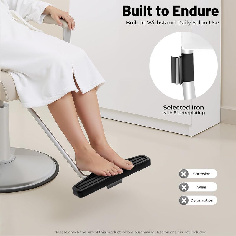 Salon Chair Footrest Hairdressing Foot Rest, Iron and Plastic Replacement Pedal, 21.65'' L Barber Chair Part, Attachment Footplates for Sofa Chairs and Swivel Chairs - Image 2