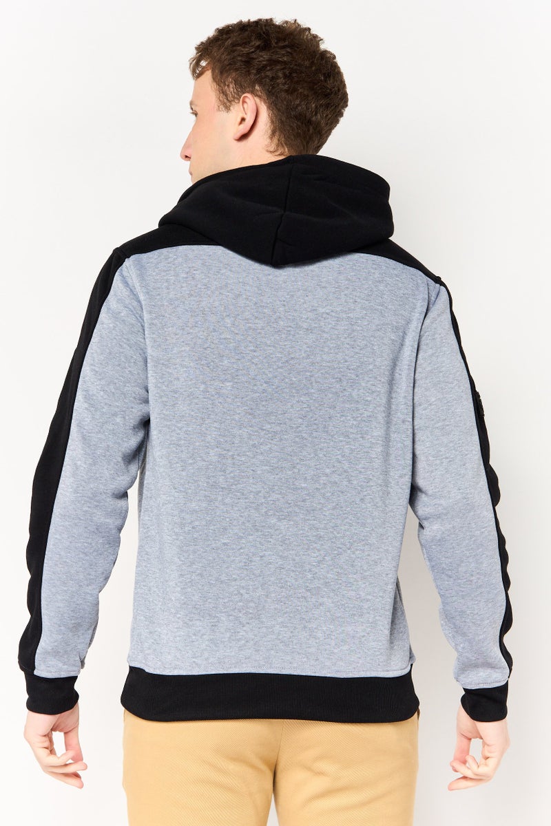 Akademiks Men Long Sleeve Graphic Print Hoodie, Grey - Image 4