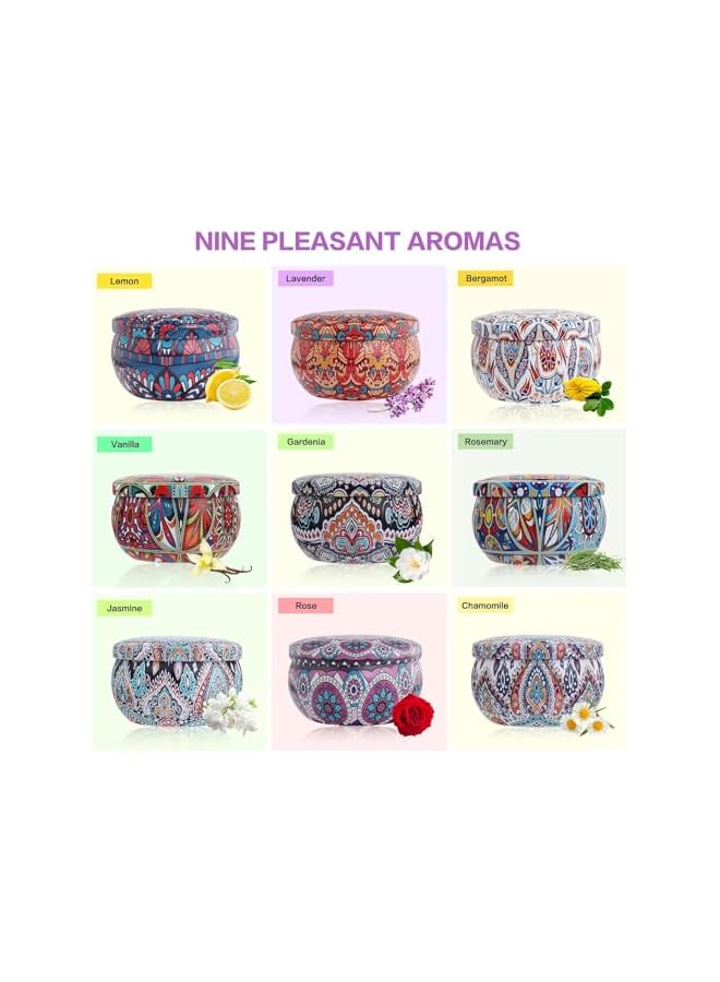 The Bros Scented Candles Gift Set, 9 Pack Essential Oil Aromatherapy Candle, Stress Relief Gifts for Women, Candles for Home Scented, Ideal for Birthday, Mother's Day, (189-02) - Image 5