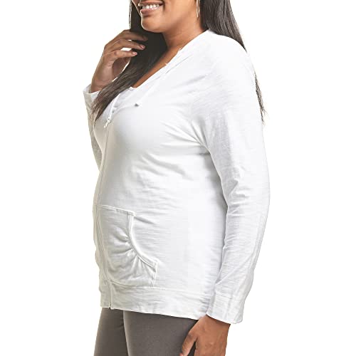 Just My Size Women's Full Zip Jersey Hoodie, White, 5X - Image 3
